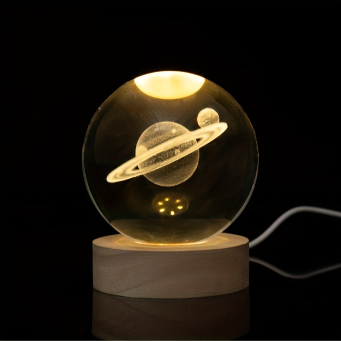 1pc Enchanting 3D for Galaxy Crystal Ball Night Light with Warm LED Base - USB Powered, High-Quality Space-Themed Decor, Ideal for Astronomy Lovers, Perfect Birthday or Valentine's Gift for Loved Ones, Perfect for Christmas Gifts, Holiday Office, Bedroom, Hotel, Party, Restaurant Decoration