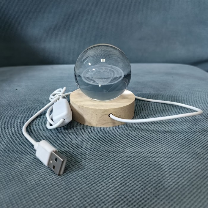 1pc Enchanting 3D for Galaxy Crystal Ball Night Light with Warm LED Base - USB Powered, High-Quality Space-Themed Decor, Ideal for Astronomy Lovers, Perfect Birthday or Valentine's Gift for Loved Ones, Perfect for Christmas Gifts, Holiday Office, Bedroom, Hotel, Party, Restaurant Decoration