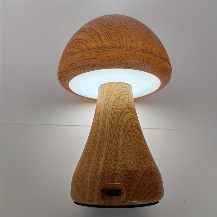 3-color LED Mushroom Light 1pc 3-color LED Mushroom Light | Portable Dimmable Night Light with Touch Sensor, USB Charging, Wireless Desk Light, Home Decoration, Christmas Light, Christmas Gift