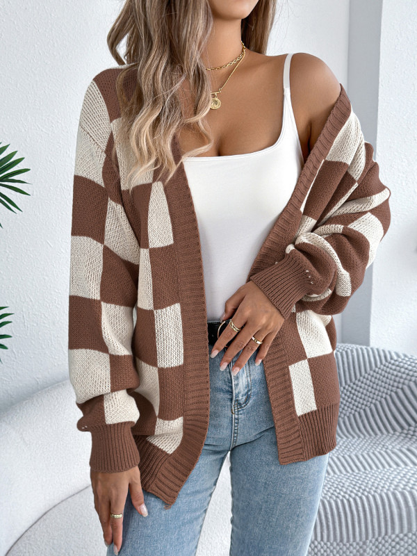 Cardigan Women Sweaters Mid Length Coats Knitted Lantern Sleeve Jumpers Y2k Streetwear Elegant Jackets Open Stith Autumn Winter