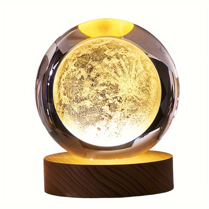 1pc Enchanting 3D for Galaxy Crystal Ball Night Light with Warm LED Base - USB Powered, High-Quality Space-Themed Decor, Ideal for Astronomy Lovers, Perfect Birthday or Valentine's Gift for Loved Ones, Perfect for Christmas Gifts, Holiday Office, Bedroom, Hotel, Party, Restaurant Decoration