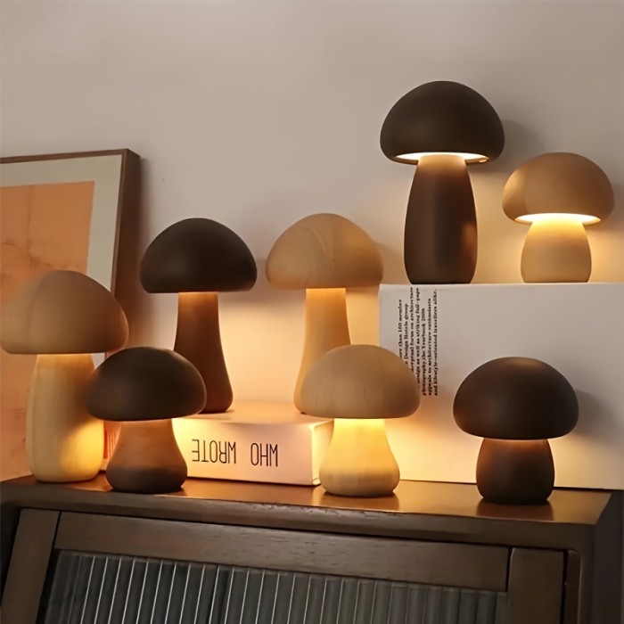 3-color LED Mushroom Light 1pc 3-color LED Mushroom Light | Portable Dimmable Night Light with Touch Sensor, USB Charging, Wireless Desk Light, Home Decoration, Christmas Light, Christmas Gift