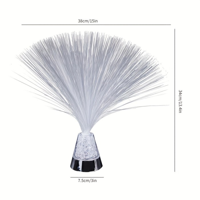 Ice Fiber Optic Mood Novelty Lamps Lighting Glacier Lite With Color-Changing Crystals Base