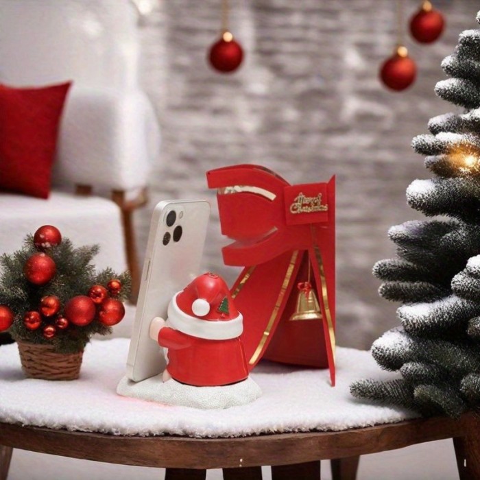 Red Santa Claus Phone Stand - 4.33inch - A Multi-Scenario Phone Stand Decoration - Perfectly Decorates Your Desk for Christmas
