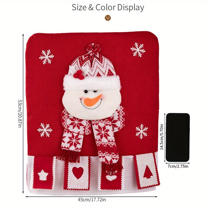 🎅⛄🦌Christmas Chair Back Covers Santa Snowman Reindeer Chair Slipcovers Holiday Party Home Decor