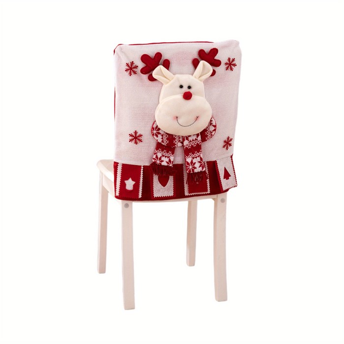 🎅⛄🦌Christmas Chair Back Covers Santa Snowman Reindeer Chair Slipcovers Holiday Party Home Decor