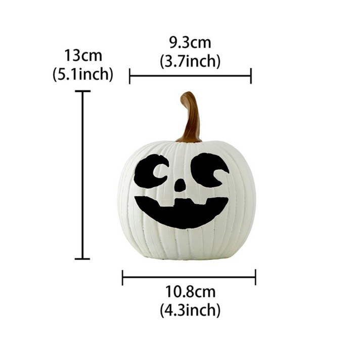 Halloween Table Decorations – Cute Hollow Pumpkin Resin Figurines with Smiling Faces, Festive Fall Centerpiece for Home & Party Decor