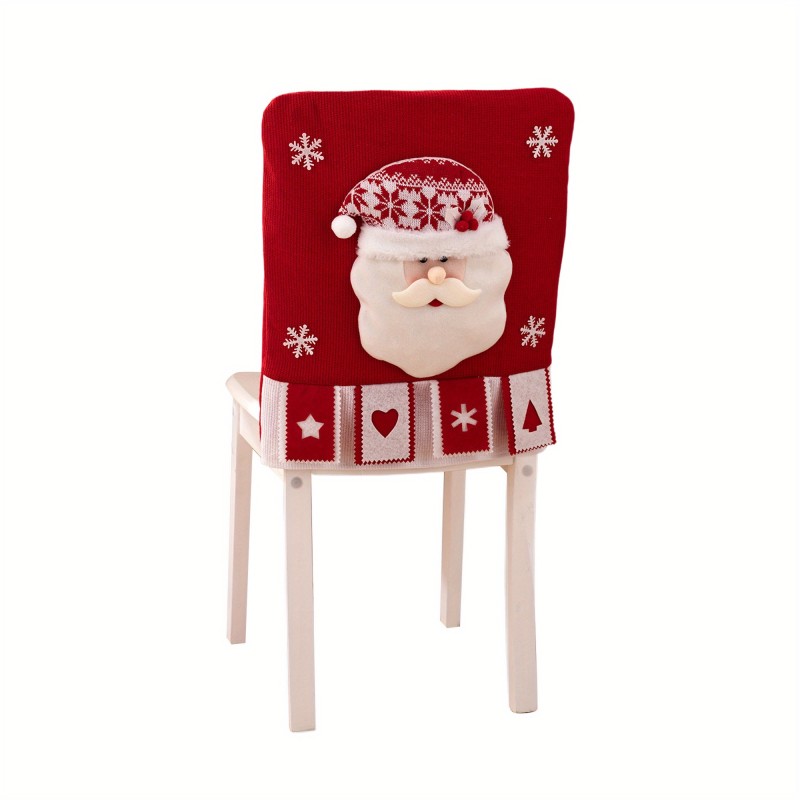 🎅⛄🦌Christmas Chair Back Covers Santa Snowman Reindeer Chair Slipcovers Holiday Party Home Decor