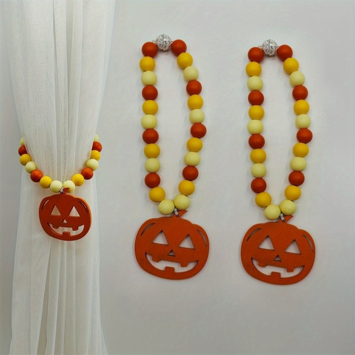 Wood Bead Garland with Tassels Boho Farmhouse Prayer Beads Wall Hanging Home Decor