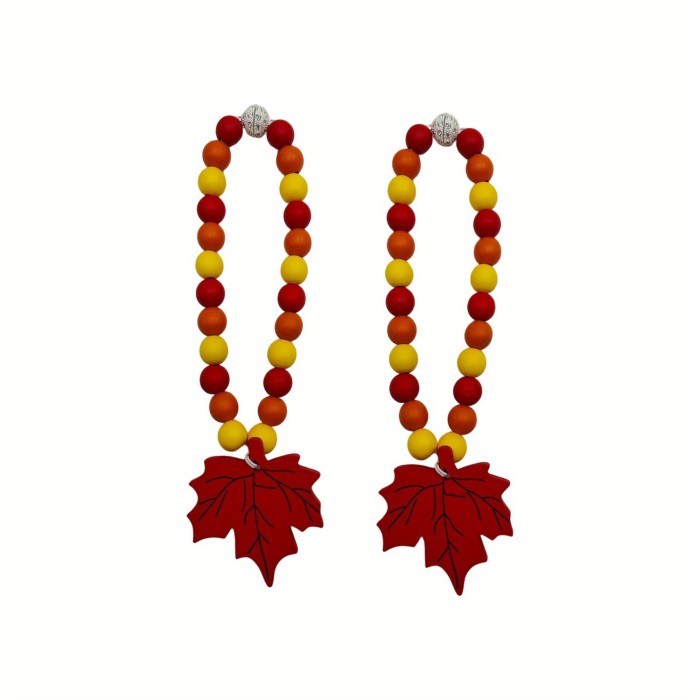 Wood Bead Garland with Tassels Boho Farmhouse Prayer Beads Wall Hanging Home Decor