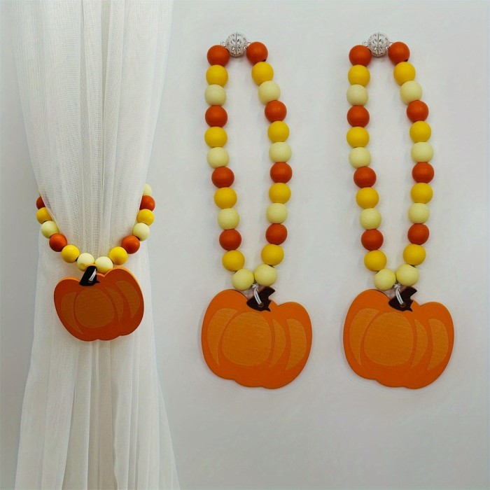 Wood Bead Garland with Tassels Boho Farmhouse Prayer Beads Wall Hanging Home Decor