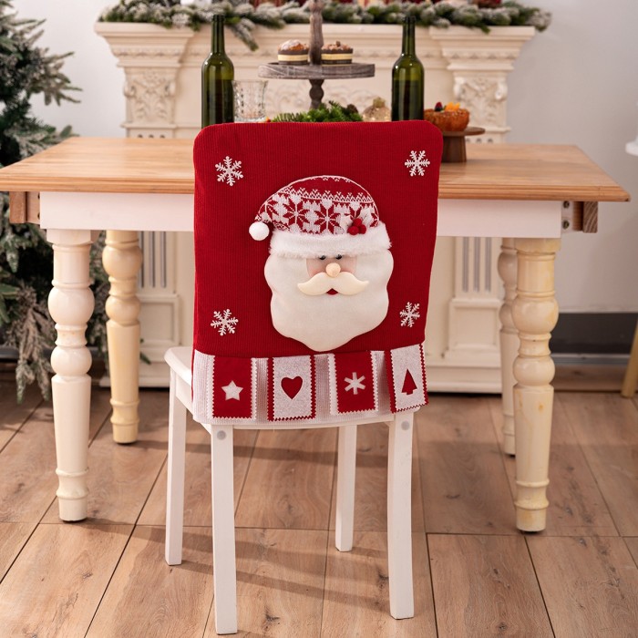 🎅⛄🦌Christmas Chair Back Covers Santa Snowman Reindeer Chair Slipcovers Holiday Party Home Decor