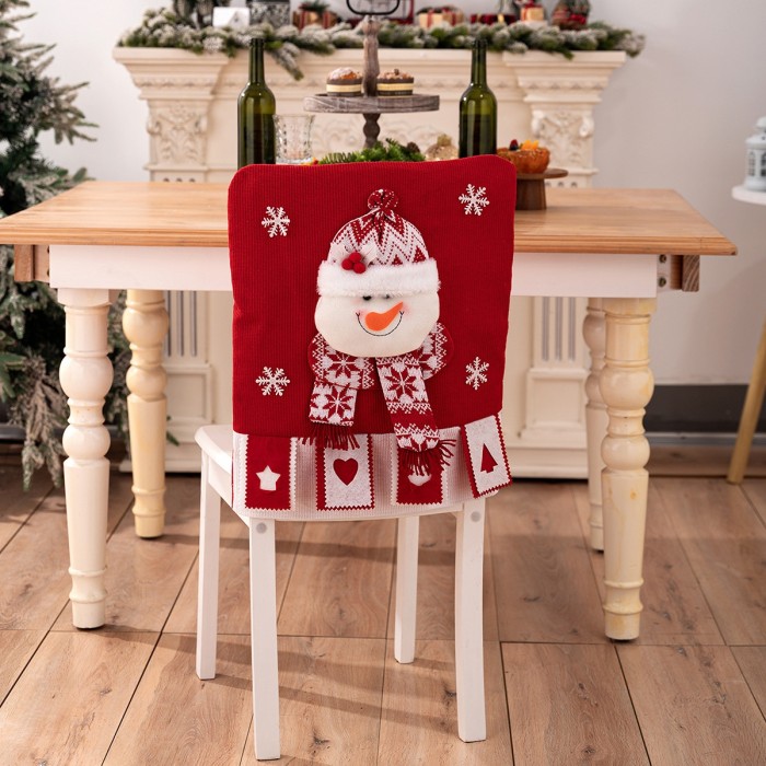 🎅⛄🦌Christmas Chair Back Covers Santa Snowman Reindeer Chair Slipcovers Holiday Party Home Decor