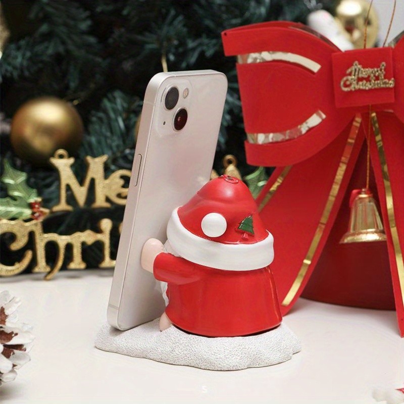 Red Santa Claus Phone Stand - 4.33inch - A Multi-Scenario Phone Stand Decoration - Perfectly Decorates Your Desk for Christmas