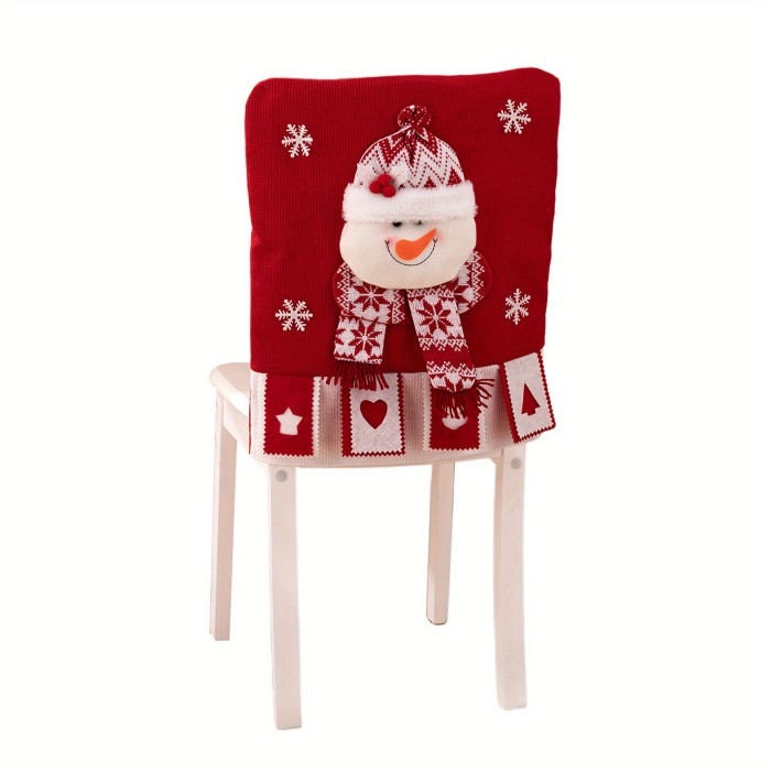 🎅⛄🦌Christmas Chair Back Covers Santa Snowman Reindeer Chair Slipcovers Holiday Party Home Decor