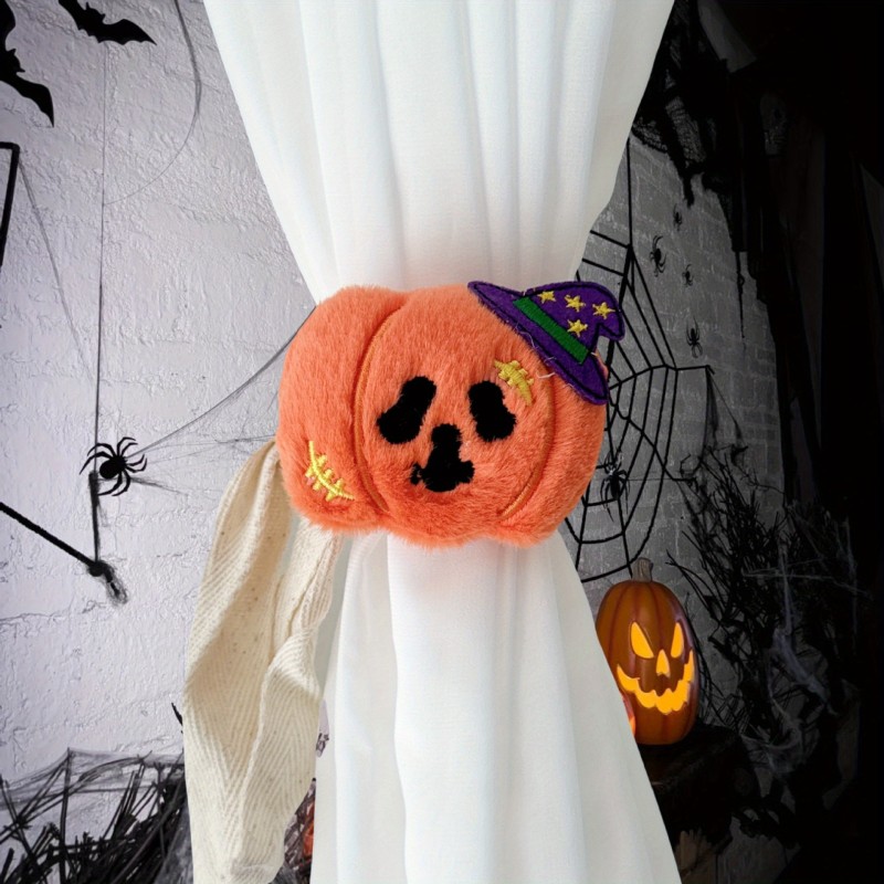 Halloween curtain tie pumpkin curtain tie, used for family gatherings and holiday decoration, indoor and outdoor holiday decoration, company and school parties can be used, Halloween gift must be selected