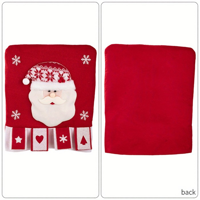 🎅⛄🦌Christmas Chair Back Covers Santa Snowman Reindeer Chair Slipcovers Holiday Party Home Decor