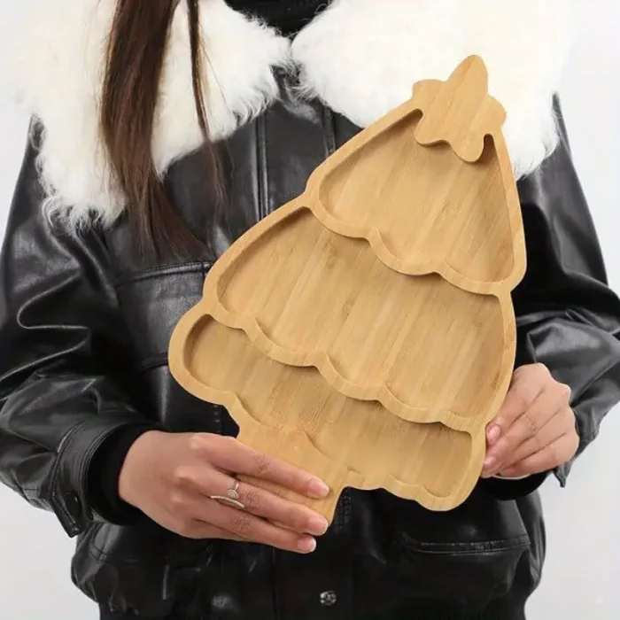 Bamboo Decorative Halloween Tray Spooky Snack Serving Plate Festive Home Decor🎃🕷️