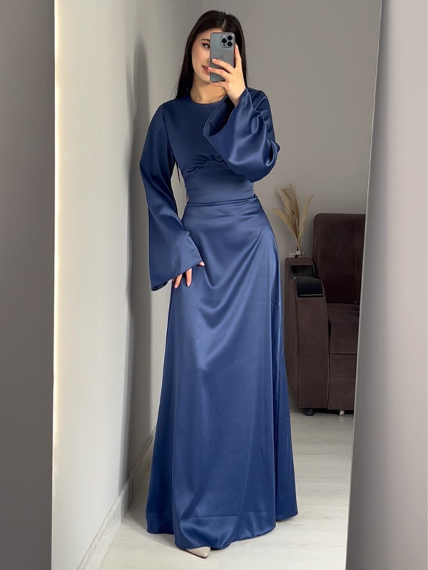 Pure Color Long Dr Women's Belted Slimming Tie Dr Spring Summer Autumn Polyester Fabric Faionable Gown