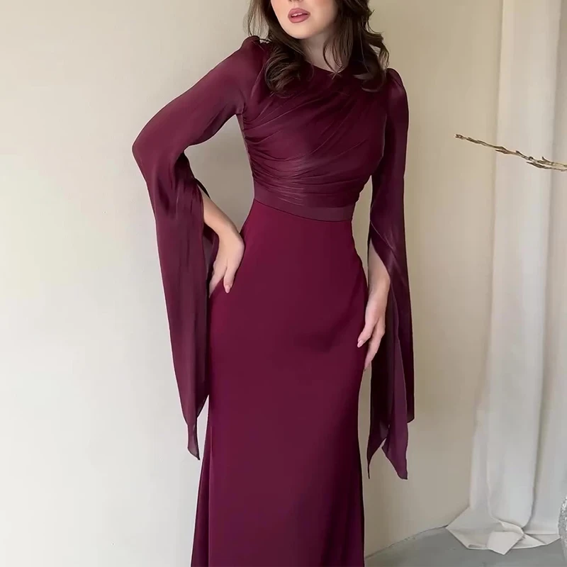 Women's Spring Solid Spliced Satin Maxi Dress Sexy O Neck Slim Bodycon Hip Long Dress Summer Batwing Sleeve Hollow Evening Dress