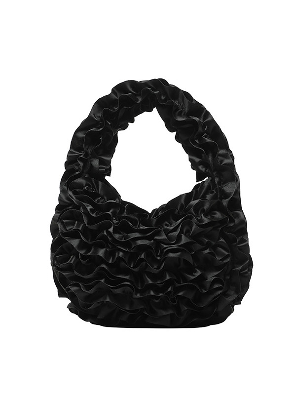 Ruffled Solid Color Mini Bags