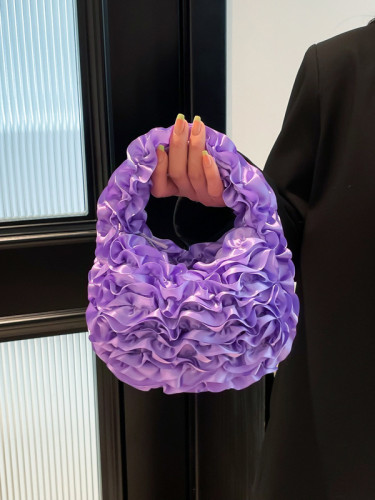 Ruffled Solid Color Mini Bags