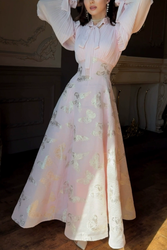 Eid Women Dress Muslim Abaya Butterfly Print Bandage Party Long Dresses Vestidos Largos Party Caftan Jalabiya Ramadan Robe 2025