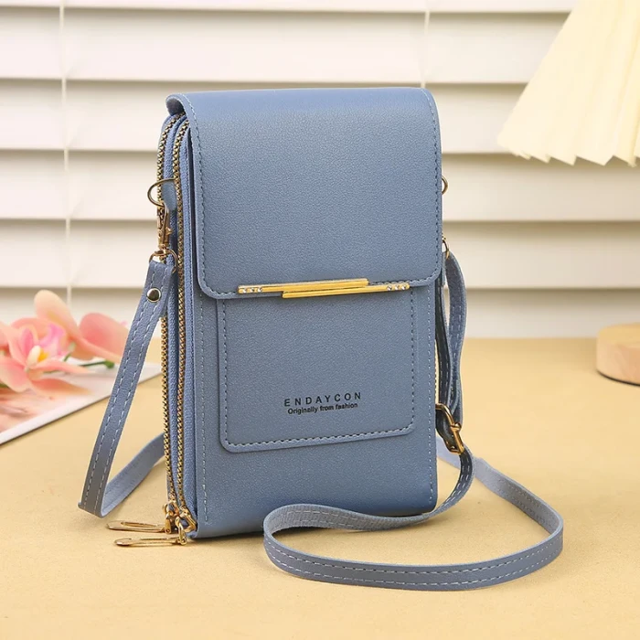 Women Fashion Touch Screen Lock Cell Phone Bag Women's Mobile Phone Card Holder Crossbody Shoulder Bag Money Pockets Small Bags