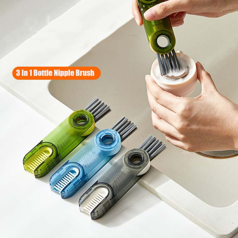 Milk Water Bottle Cup Lid Cleaning Brush Multi-Functional Straw Crevice Cleaner Brush U-shaped Bottle Gap Clean Tools