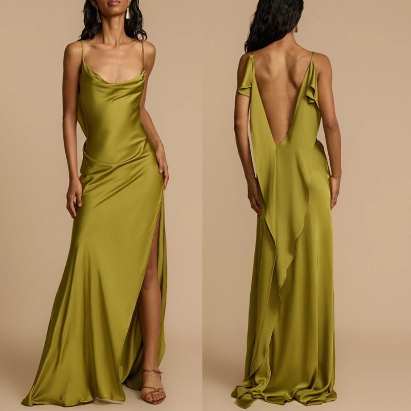 Women Spring Summer Dress Skirt Solid Color Sheath Asymmetry Casual Sexy Fashion Comfortable Regular Standard Elegant Fit Dress