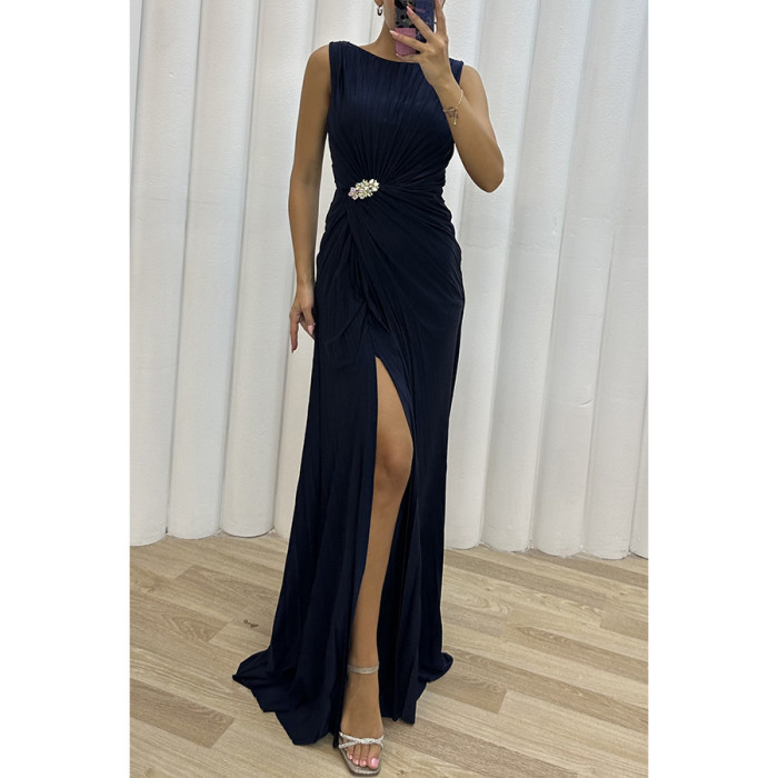 Women Spring Summer Dress Skirt Solid Color Sexy Asymmetry Sleeveless Casual Sheath Fashion Comfortable Regular Standard Dress