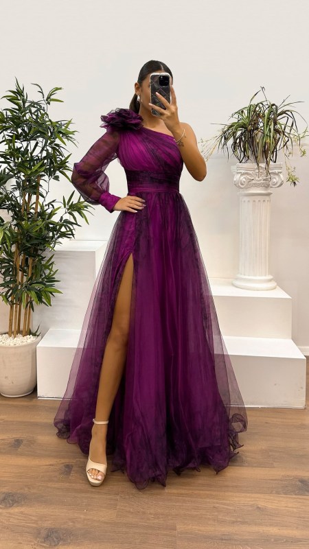Women’s Solid Color Long Sleeve Dress – Asymmetrical Casual Sheath, Wedding Guest Outfit