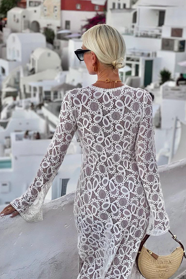 Women Spring Summer Dress Skirt Solid Color V Neck Long Sleeve Sheath Casual Sexy Fashion Comfortable Regular Standard Elegant