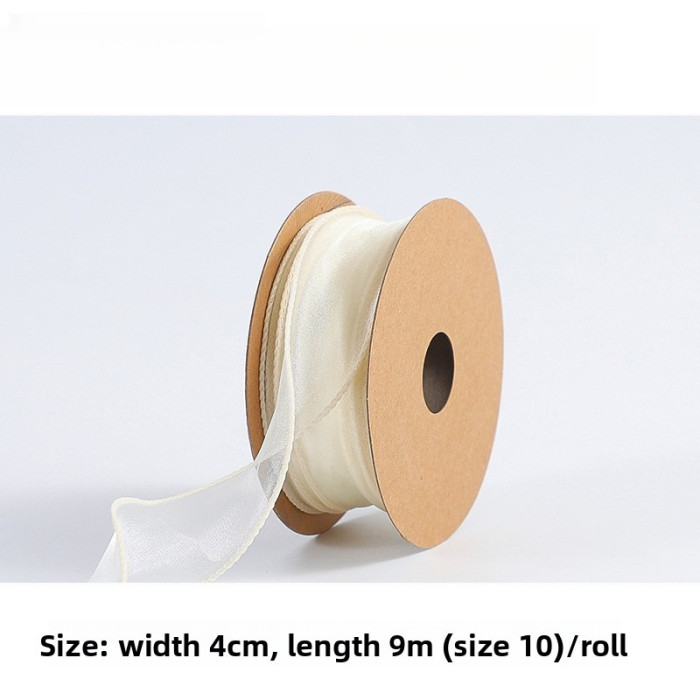 Practical and Versatile Plain Fishtail Yarn Ribbon Solid-color Floral Tie Bow Trendy Wavy Satin Ribbon Fresh Flowers