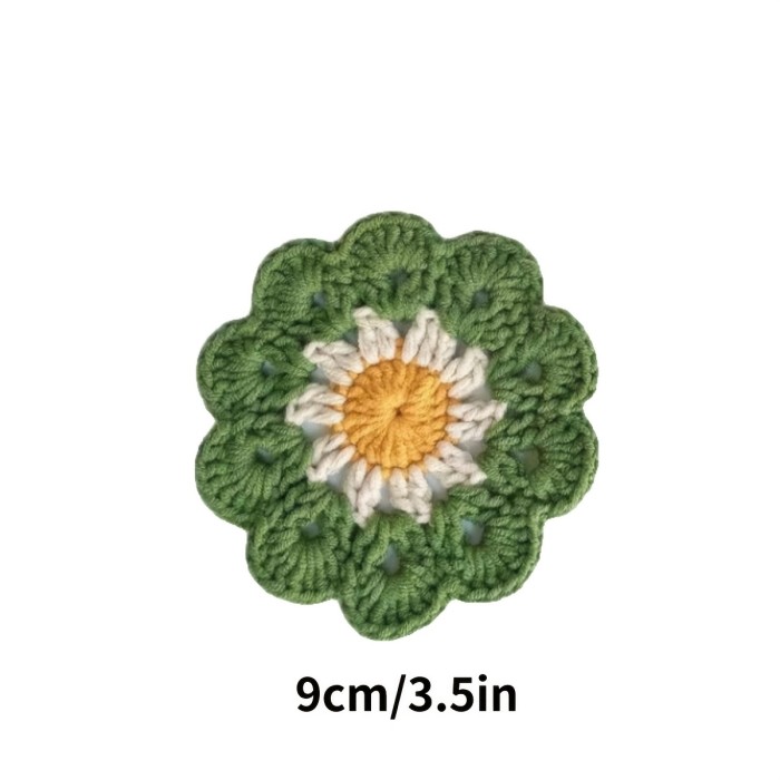 3pcs Small Flower Coasters Placemats Crochet Insulation Pads Handmade DIY Dining Table Coasters Home Decoration