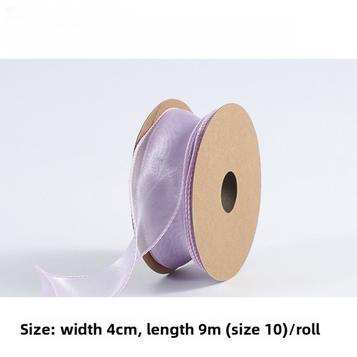 Practical and Versatile Plain Fishtail Yarn Ribbon Solid-color Floral Tie Bow Trendy Wavy Satin Ribbon Fresh Flowers