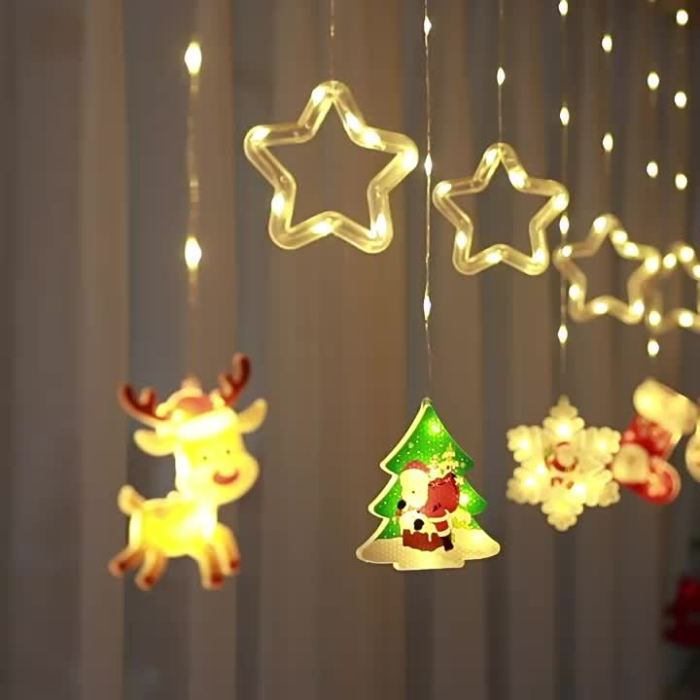 Festive DIY Christmas Lights DIY LED Christmas Lights - 2025 New, 8 Modes (Winter Wonderland, Santa Claus, Reindeer, Snowflakes), USB-Powered, Festive Decor for Indoor & Window, Holiday Gift & Party Decoration, Christmas Lights for Outside, Seasonal Lighting, Vintage Style, Versatile Decor