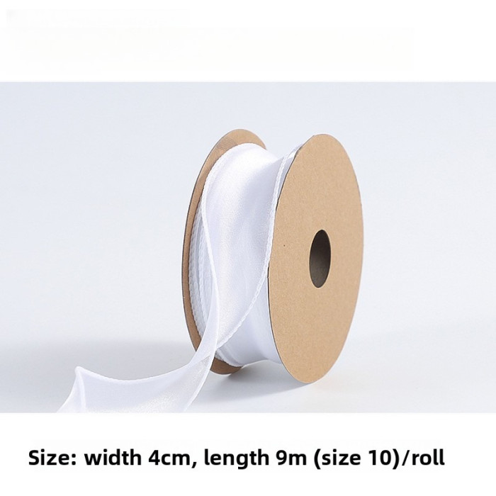 Practical and Versatile Plain Fishtail Yarn Ribbon Solid-color Floral Tie Bow Trendy Wavy Satin Ribbon Fresh Flowers