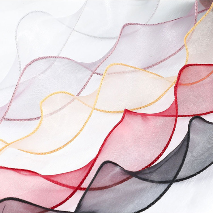 Practical and Versatile Plain Fishtail Yarn Ribbon Solid-color Floral Tie Bow Trendy Wavy Satin Ribbon Fresh Flowers