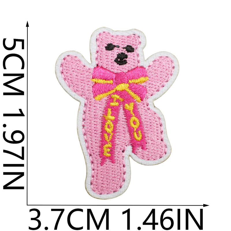 Popular New Style of Small Patchwork Webbing Bag Cute Bear Embroidery Patchwork Computer Embroidery Label Duck Patch