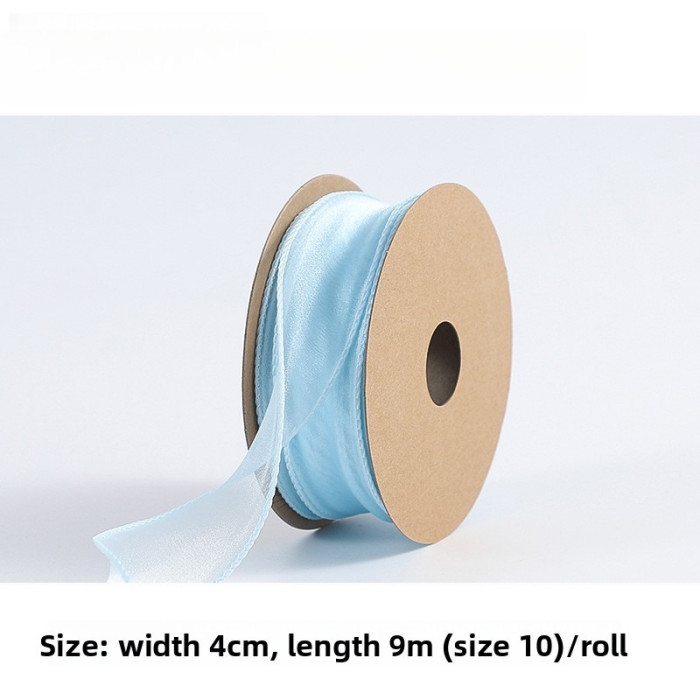 Practical and Versatile Plain Fishtail Yarn Ribbon Solid-color Floral Tie Bow Trendy Wavy Satin Ribbon Fresh Flowers