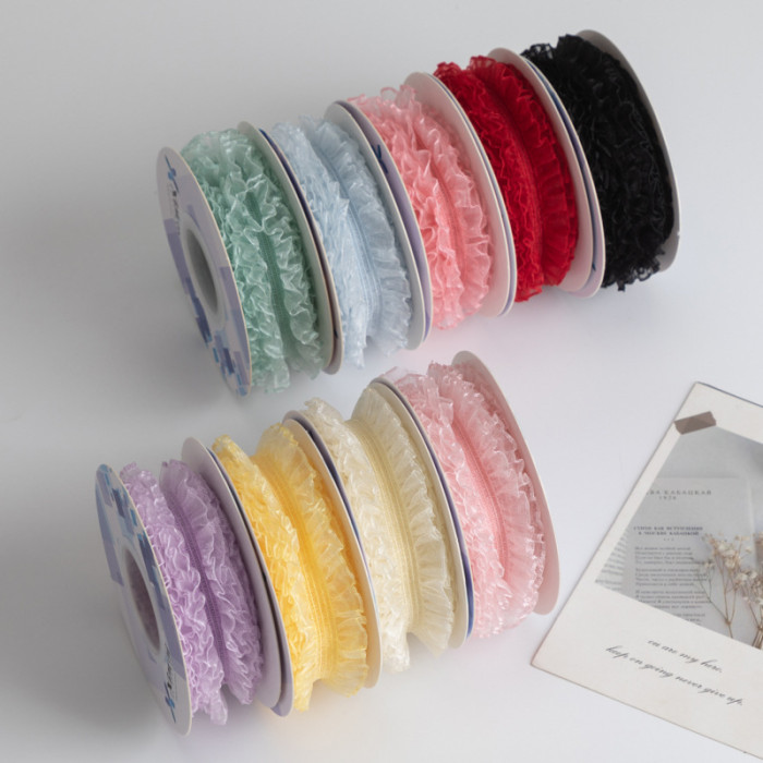 Elastic Skirt Hem Yarn Versatile Black Fungus Edge Elastic Ribbon Lace Diy Handmade Bow Headwear Doll Accessories New Style