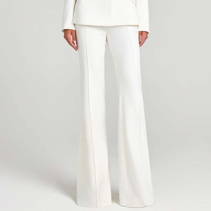 Fall New Office Lady Solid Color Outfits Elegant Long Sleeve V-neck Coat And Wide Leg Pants Sets Fashion Casual Slim Women's Set