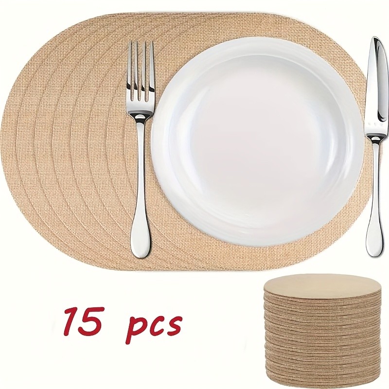 15\u002F30pcs Bohemian Farmhouse Round Placemats, Christmas Decorative Vintage Placemats, Diameter About 11.81inch, Table Mats, Reusable, Easy to Clean, Perfect for Home, Wedding, Restaurant and Holiday Decoration, Wedding Party Decoration, Autumn Thanksgiving, Merry Christmas! Thanksgiving Table Decor | Vintage Placemats | Durable Tableware, Christmas Table Decorations, Party Placemats, Restaurant Placemats, Stylish Place Setting, Distressed Placemats, Highquality Mats, Decorative Placemats