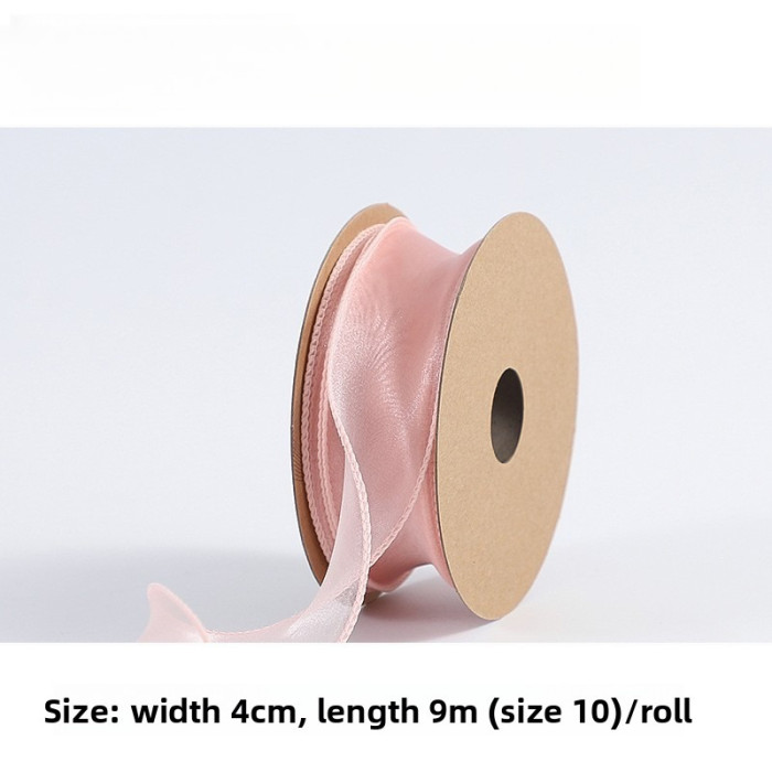 Practical and Versatile Plain Fishtail Yarn Ribbon Solid-color Floral Tie Bow Trendy Wavy Satin Ribbon Fresh Flowers