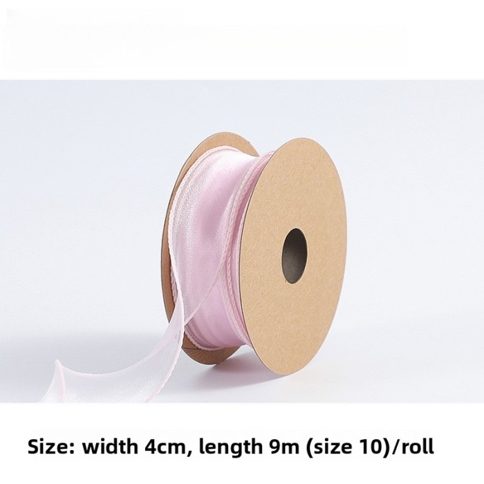 Practical and Versatile Plain Fishtail Yarn Ribbon Solid-color Floral Tie Bow Trendy Wavy Satin Ribbon Fresh Flowers