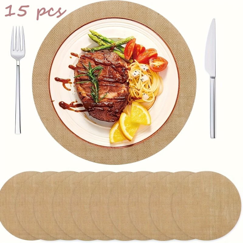 15\u002F30pcs Bohemian Farmhouse Round Placemats, Christmas Decorative Vintage Placemats, Diameter About 11.81inch, Table Mats, Reusable, Easy to Clean, Perfect for Home, Wedding, Restaurant and Holiday Decoration, Wedding Party Decoration, Autumn Thanksgiving, Merry Christmas! Thanksgiving Table Decor | Vintage Placemats | Durable Tableware, Christmas Table Decorations, Party Placemats, Restaurant Placemats, Stylish Place Setting, Distressed Placemats, Highquality Mats, Decorative Placemats