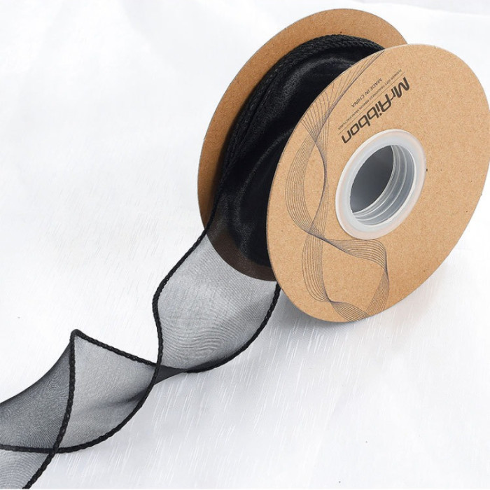 Practical and Versatile Plain Fishtail Yarn Ribbon Solid-color Floral Tie Bow Trendy Wavy Satin Ribbon Fresh Flowers