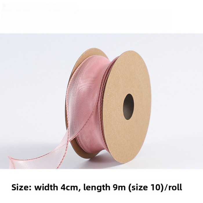 Practical and Versatile Plain Fishtail Yarn Ribbon Solid-color Floral Tie Bow Trendy Wavy Satin Ribbon Fresh Flowers