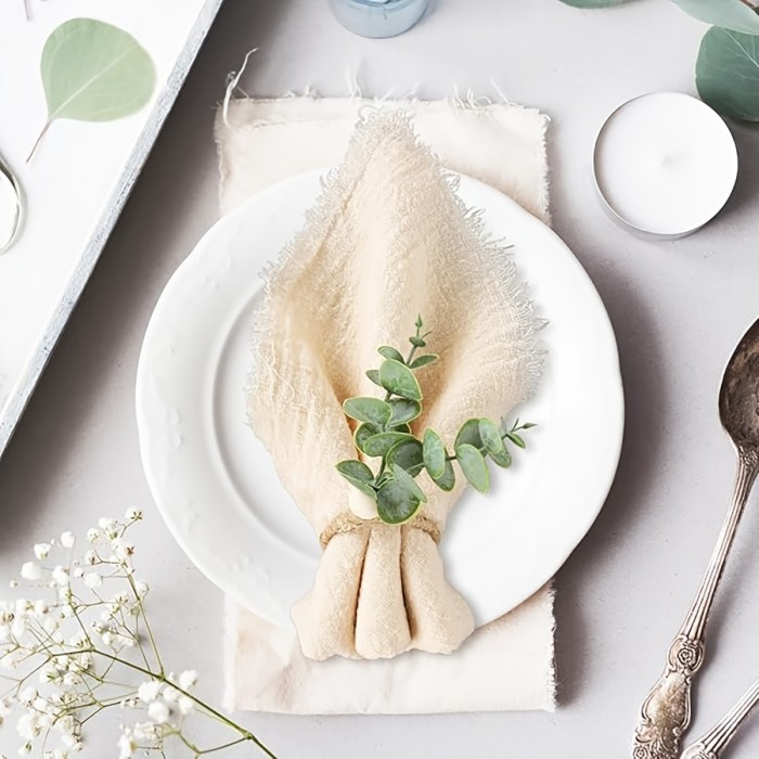15 modern minimalist leaf napkin rings, bohemian style napkin rings, wooden bead farmhouse wedding party, spring and summer holiday table decoration napkin rings